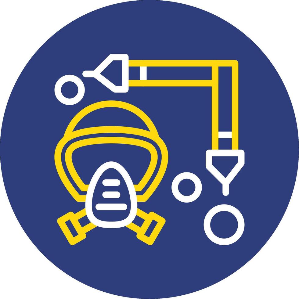 Firefighter Mask Strap Dual Line Circle Icon vector