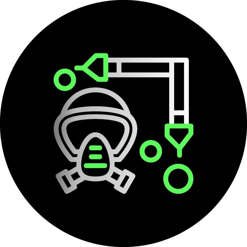Firefighter Mask Strap Dual Gradient Circle Icon vector