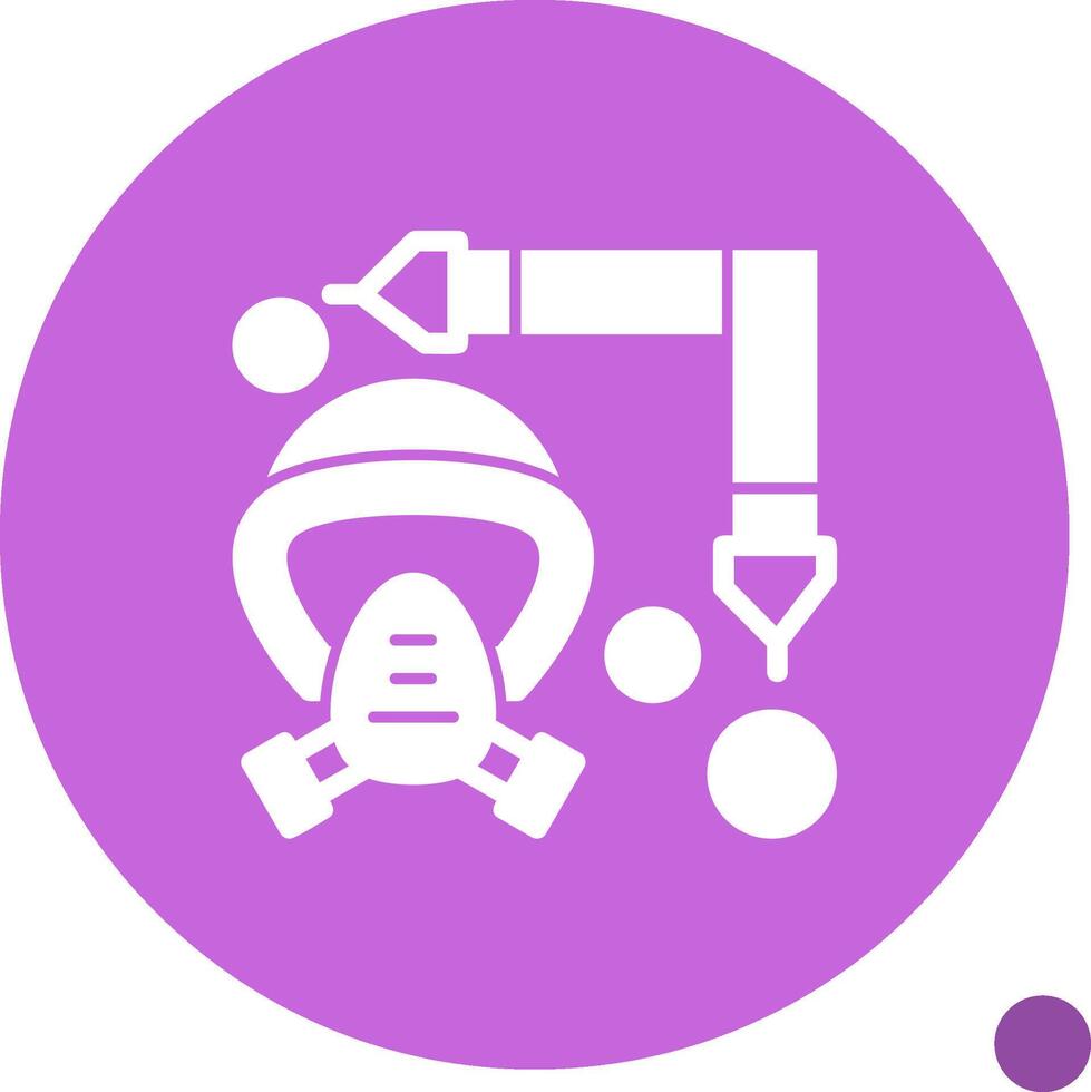 Firefighter Mask Strap Glyph Shadow Icon vector