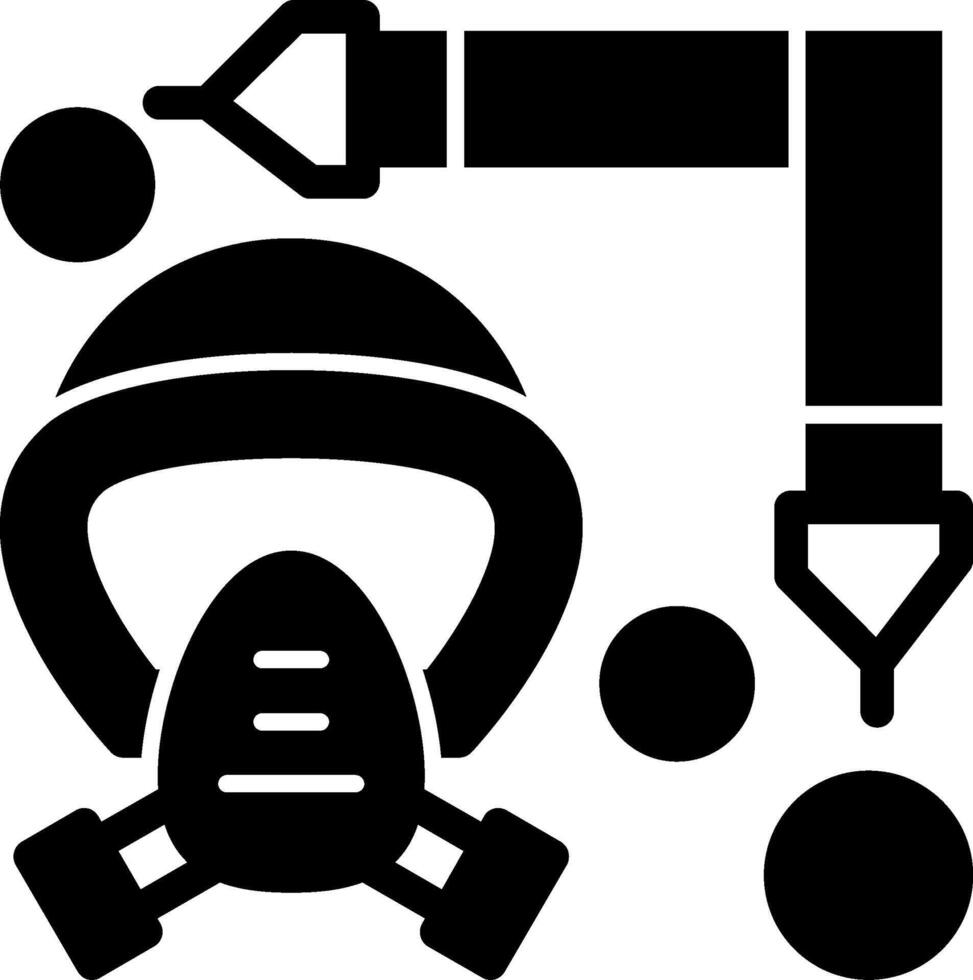 Firefighter Mask Strap Glyph Icon vector