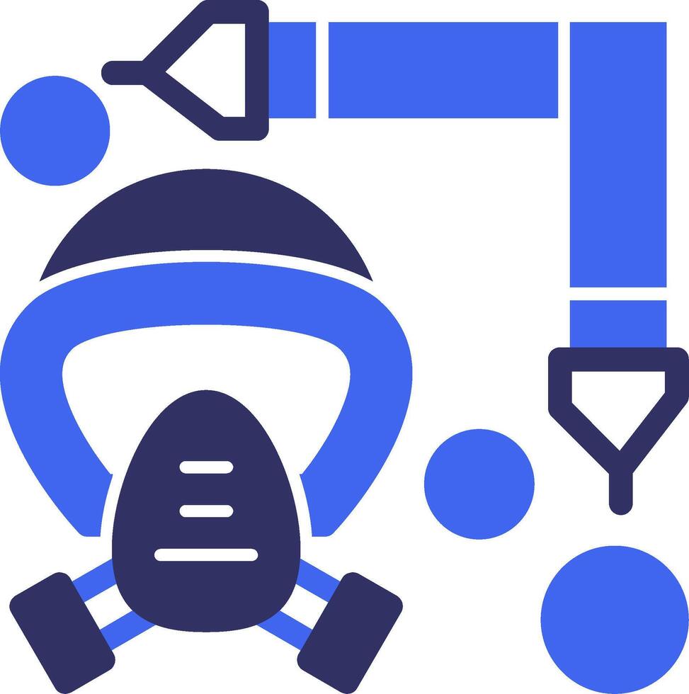 Firefighter Mask Strap Solid Two Color Icon vector