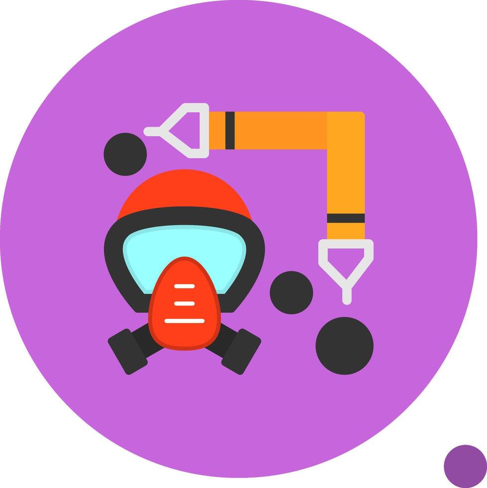 Firefighter Mask Strap Flat Shadow Icon vector