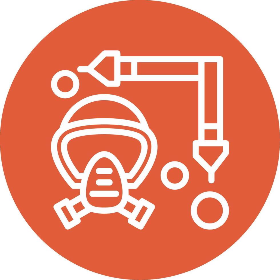 Firefighter Mask Strap Outline Circle Icon vector