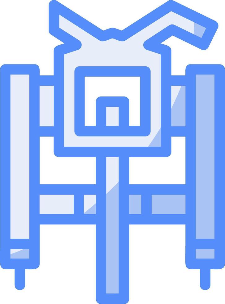 Fire Hydrant Wrench Holder Line Filled Blue Icon vector