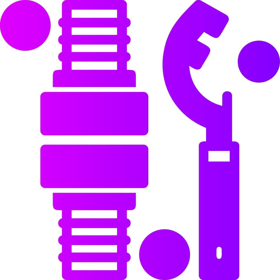 fuego manguera acoplamiento llave sólido multi degradado icono vector