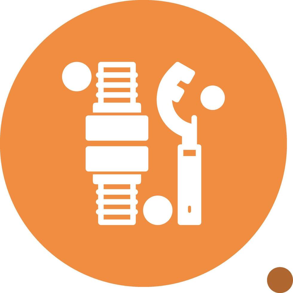 Fire Hose Coupling Spanner Glyph Shadow Icon vector