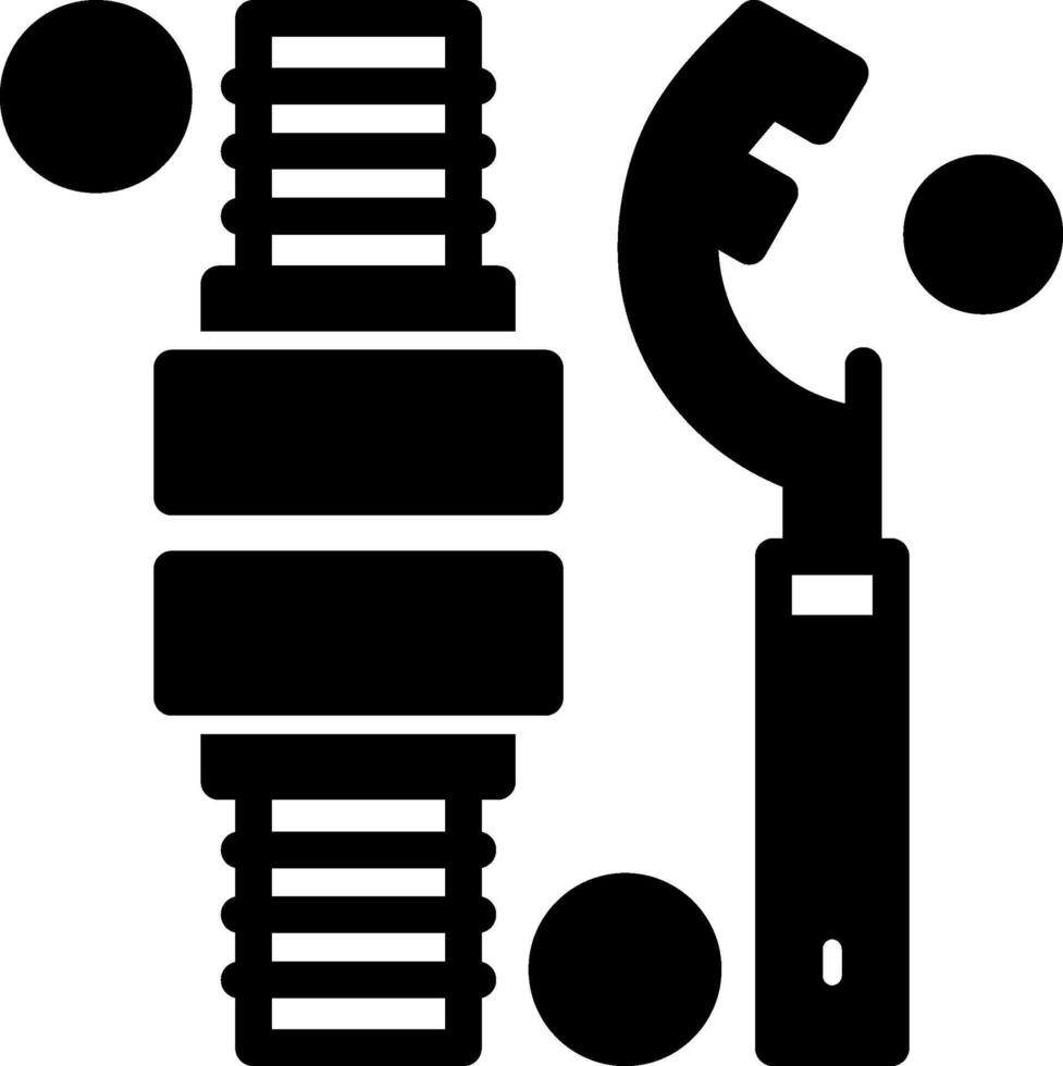 Fire Hose Coupling Spanner Glyph Icon vector