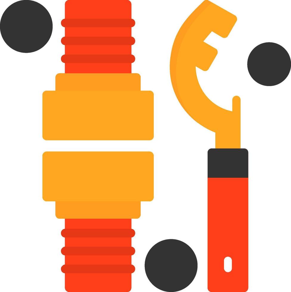 Fire Hose Coupling Spanner Flat Icon vector