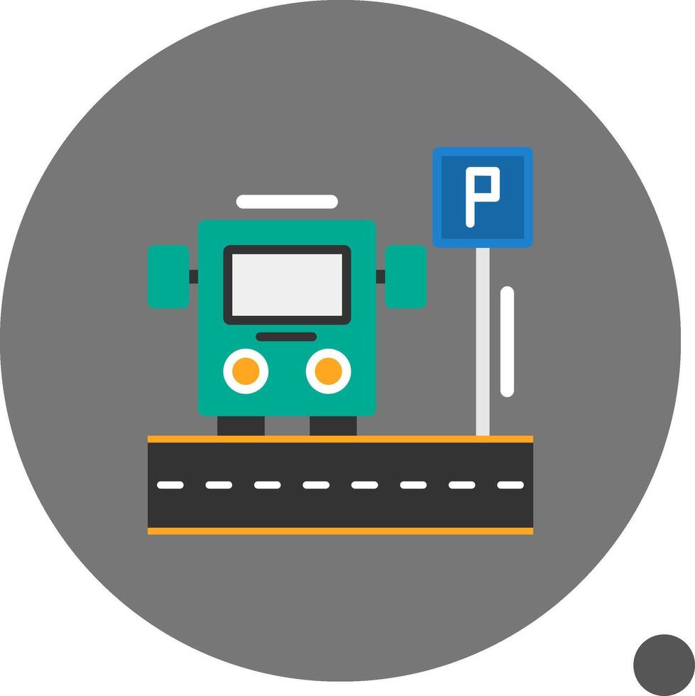 Parking shuttle bus Flat Shadow Icon vector