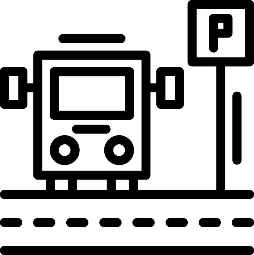 Parking shuttle bus Line Icon vector