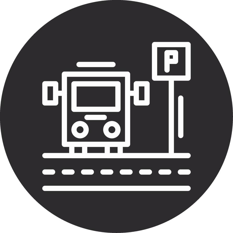 estacionamiento lanzadera autobús invertido icono vector