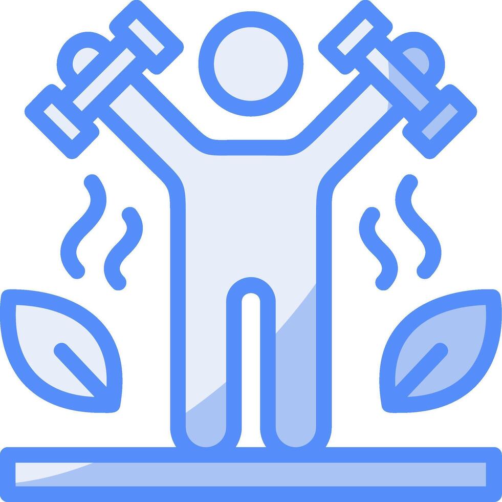 Exercise Line Filled Blue Icon vector