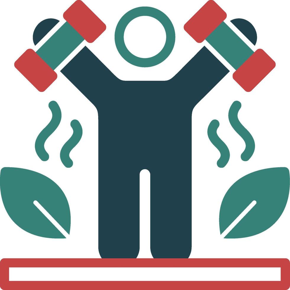 Exercise Glyph Two Color Icon vector