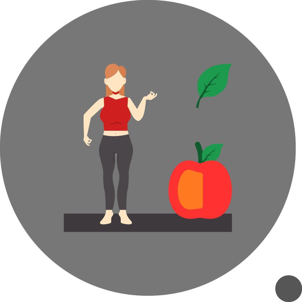 sano dieta plano sombra icono vector