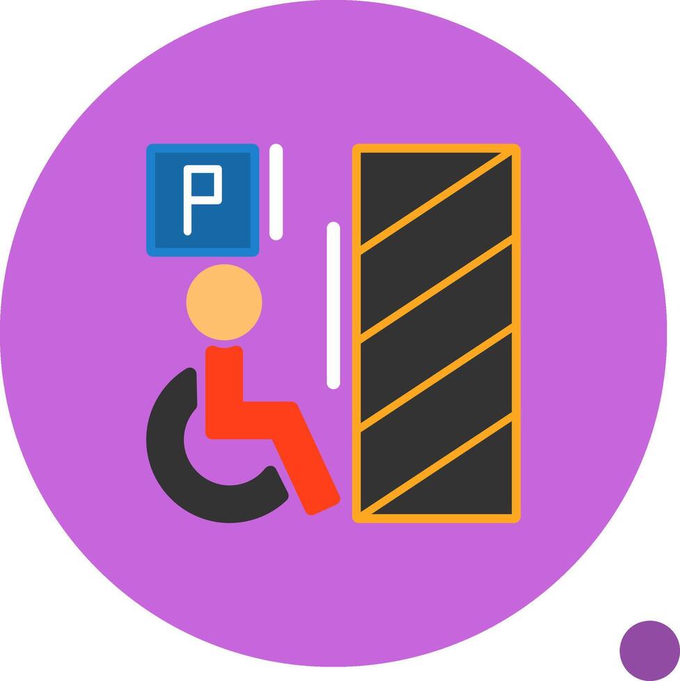 Wheelchair-accessible parking Flat Shadow Icon vector