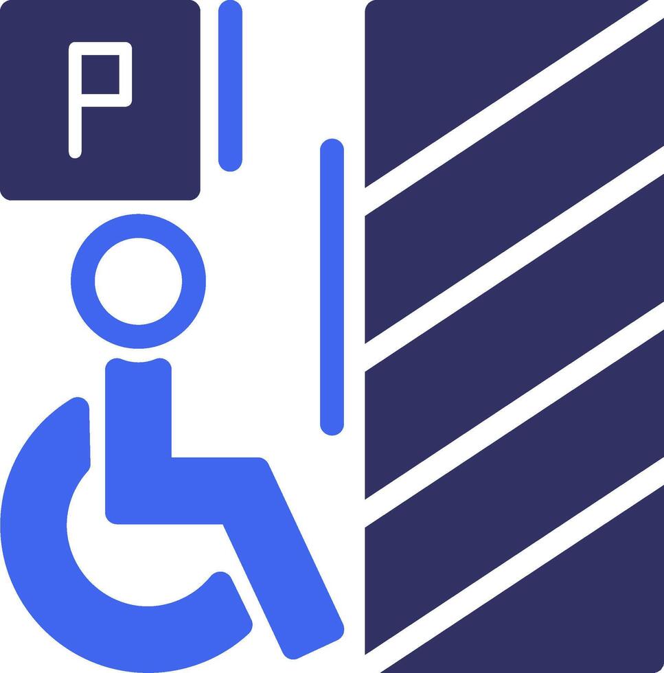 Wheelchair-accessible parking Solid Two Color Icon vector