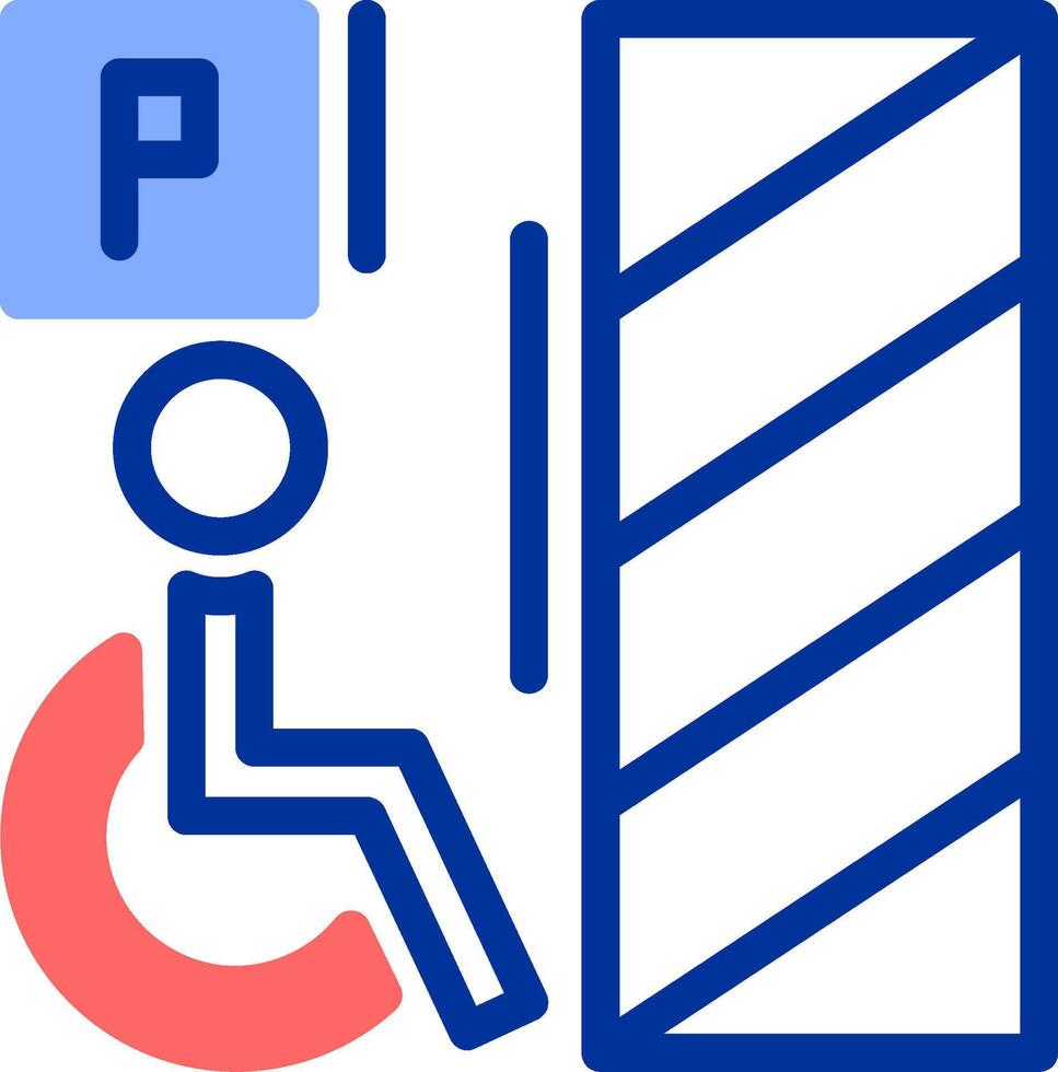 Wheelchair-accessible parking Color Filled Icon vector