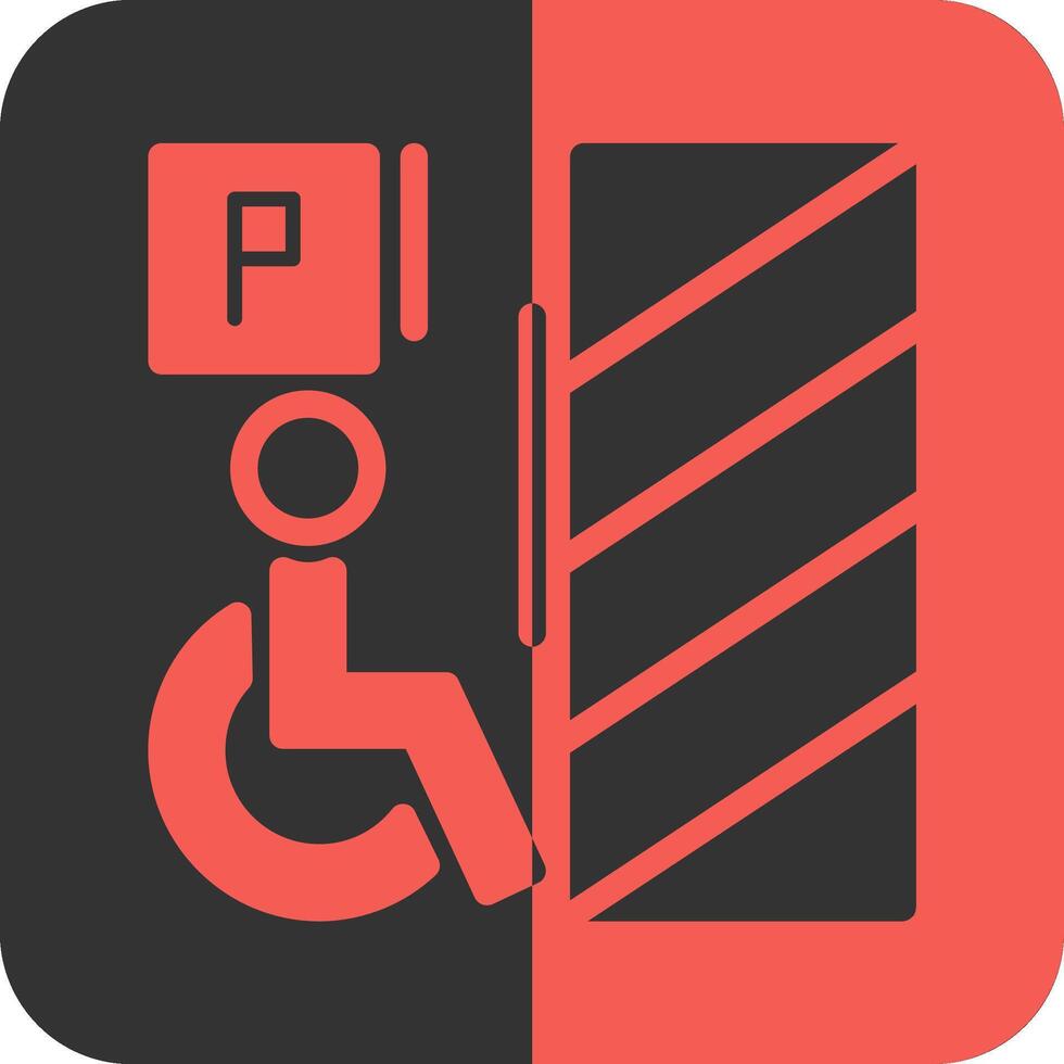 Wheelchair-accessible parking Red Inverse Icon vector