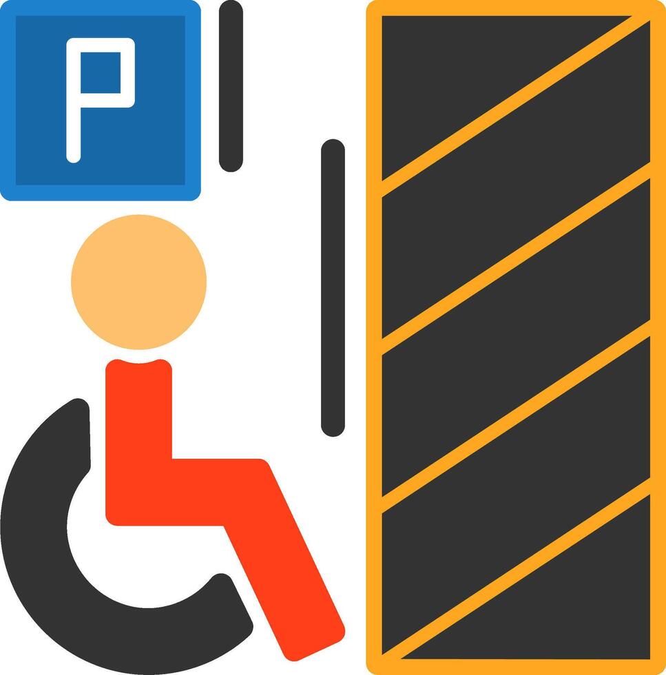 Wheelchair-accessible parking Flat Icon vector