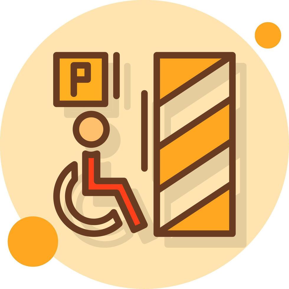 Wheelchair-accessible parking Filled Shadow Circle Icon vector