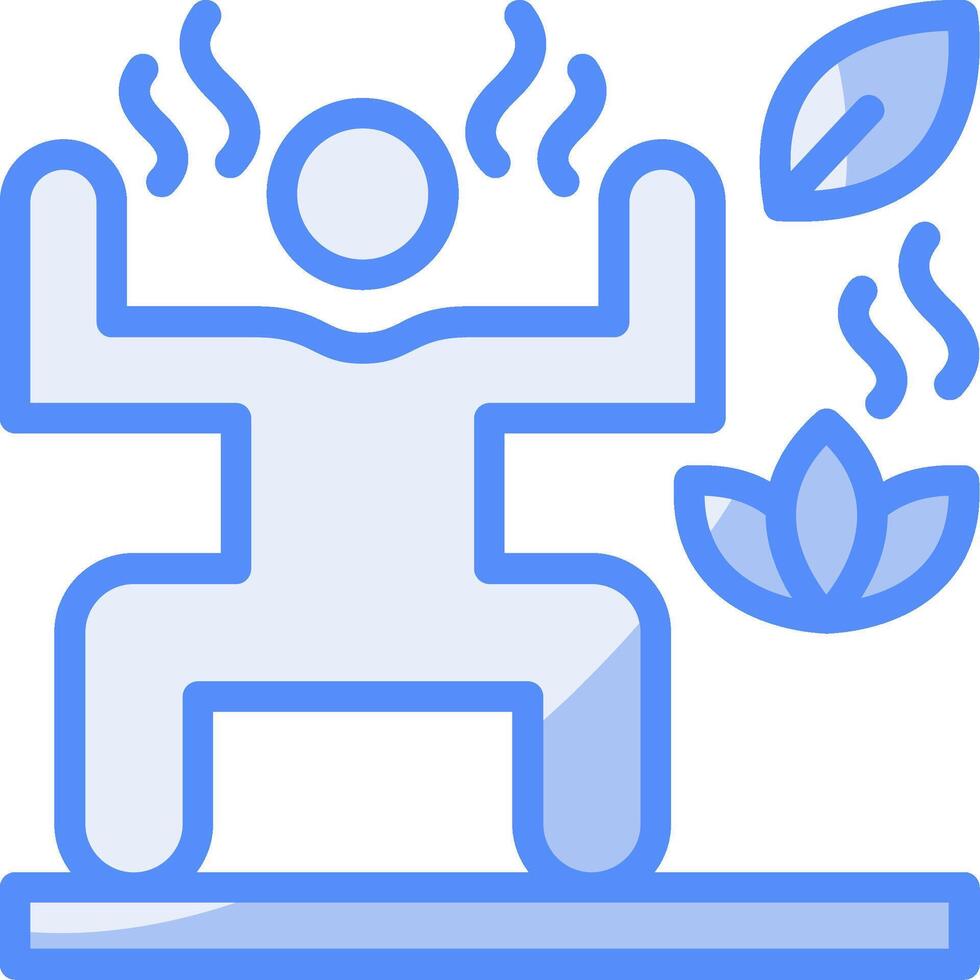 fuerza formación línea lleno azul icono vector