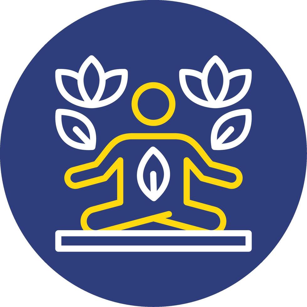 Yoga Dual Line Circle Icon vector