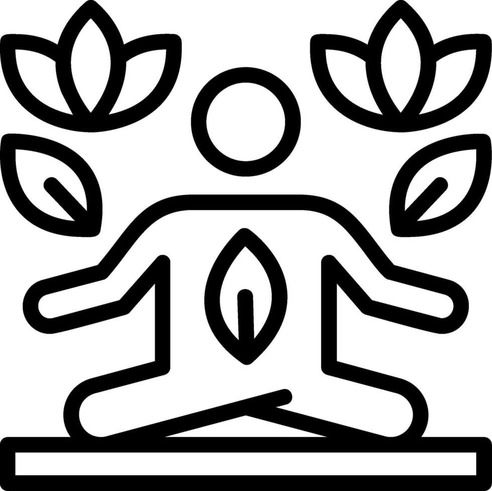 icono de línea de yoga vector