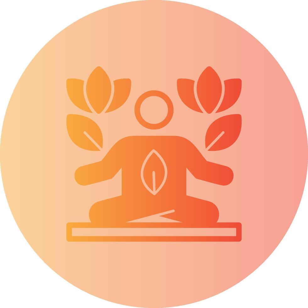 Yoga Gradient Circle Icon vector