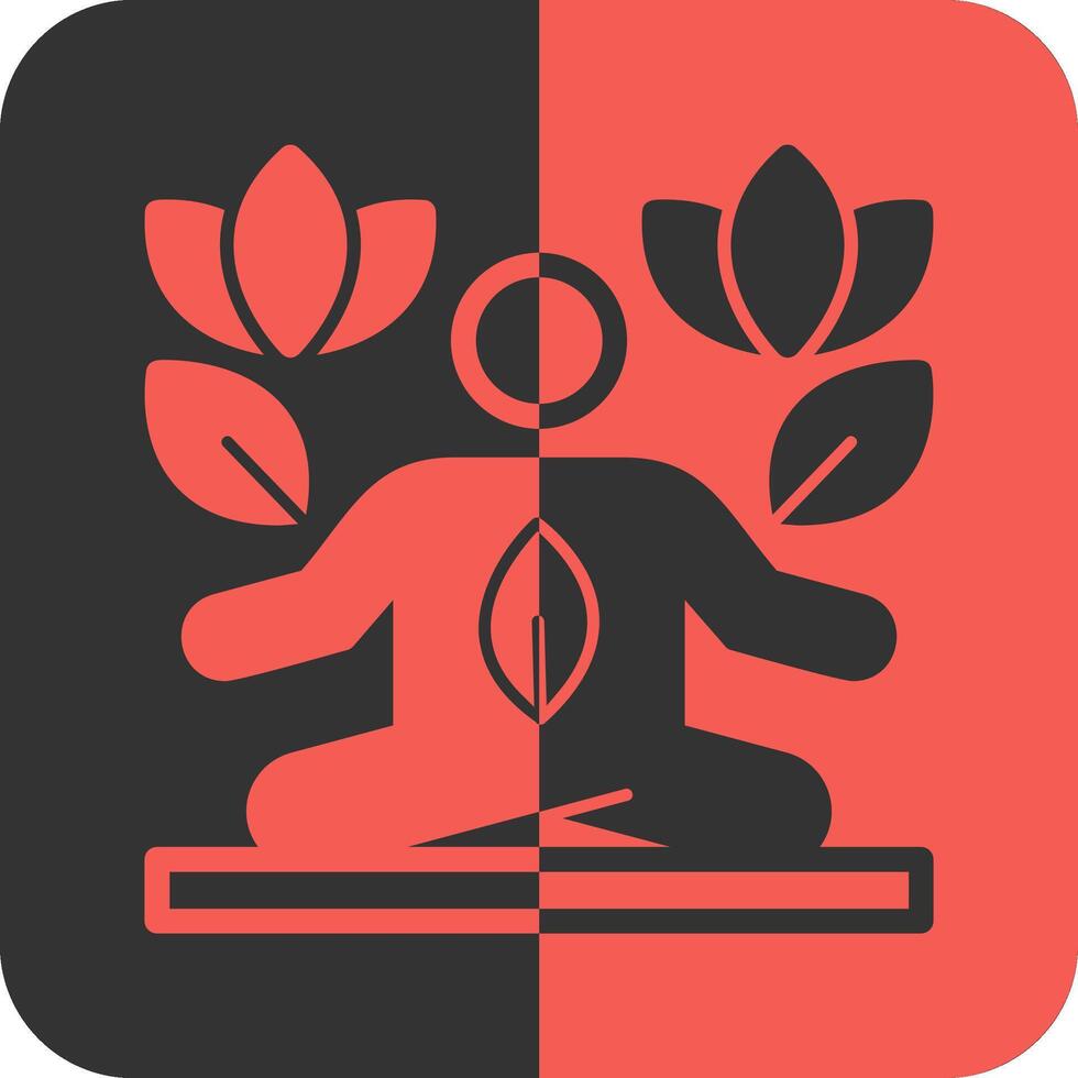 yoga rojo inverso icono vector