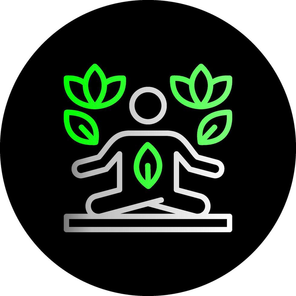 yoga doble degradado circulo icono vector