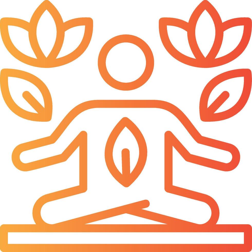 Yoga Linear Gradient Icon vector