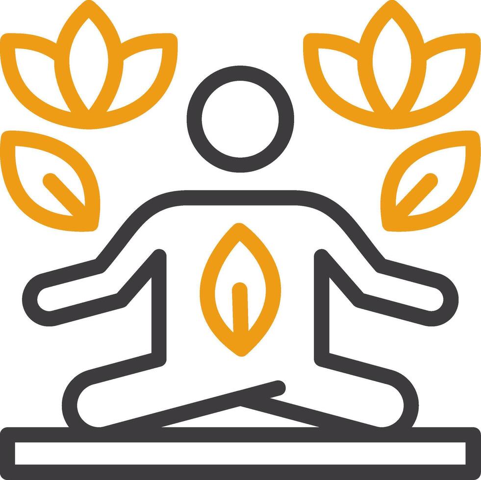 icono de dos colores de la línea de yoga vector