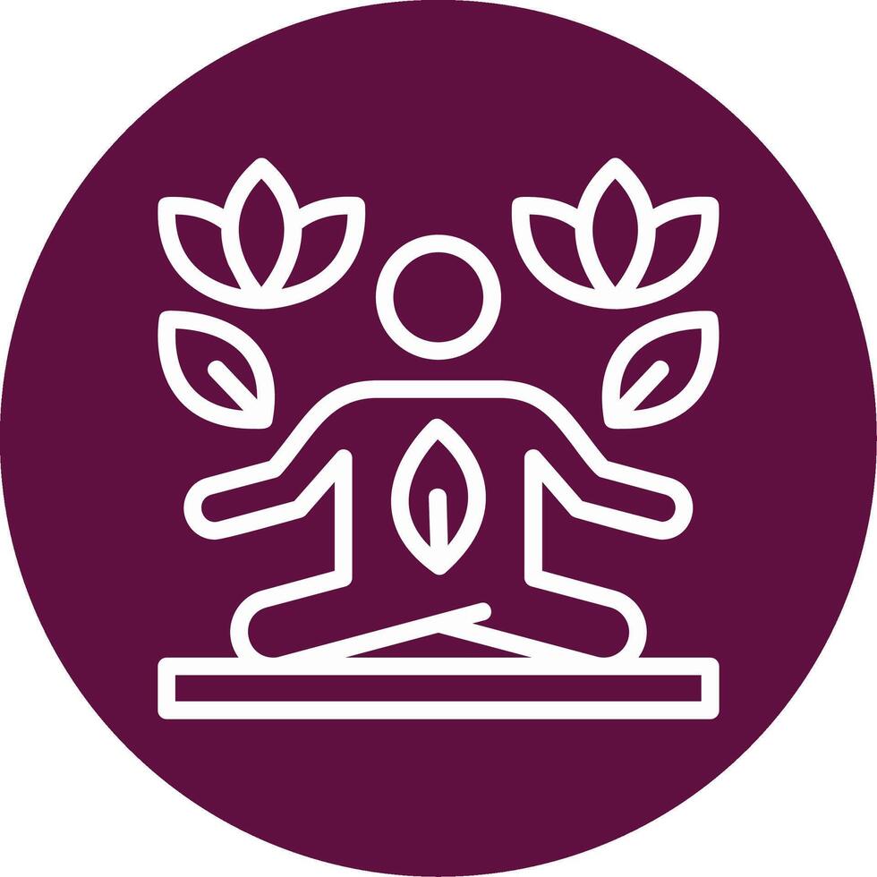 Yoga Outline Circle Icon vector