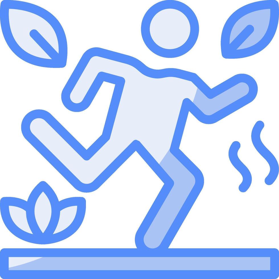 Running Line Filled Blue Icon vector