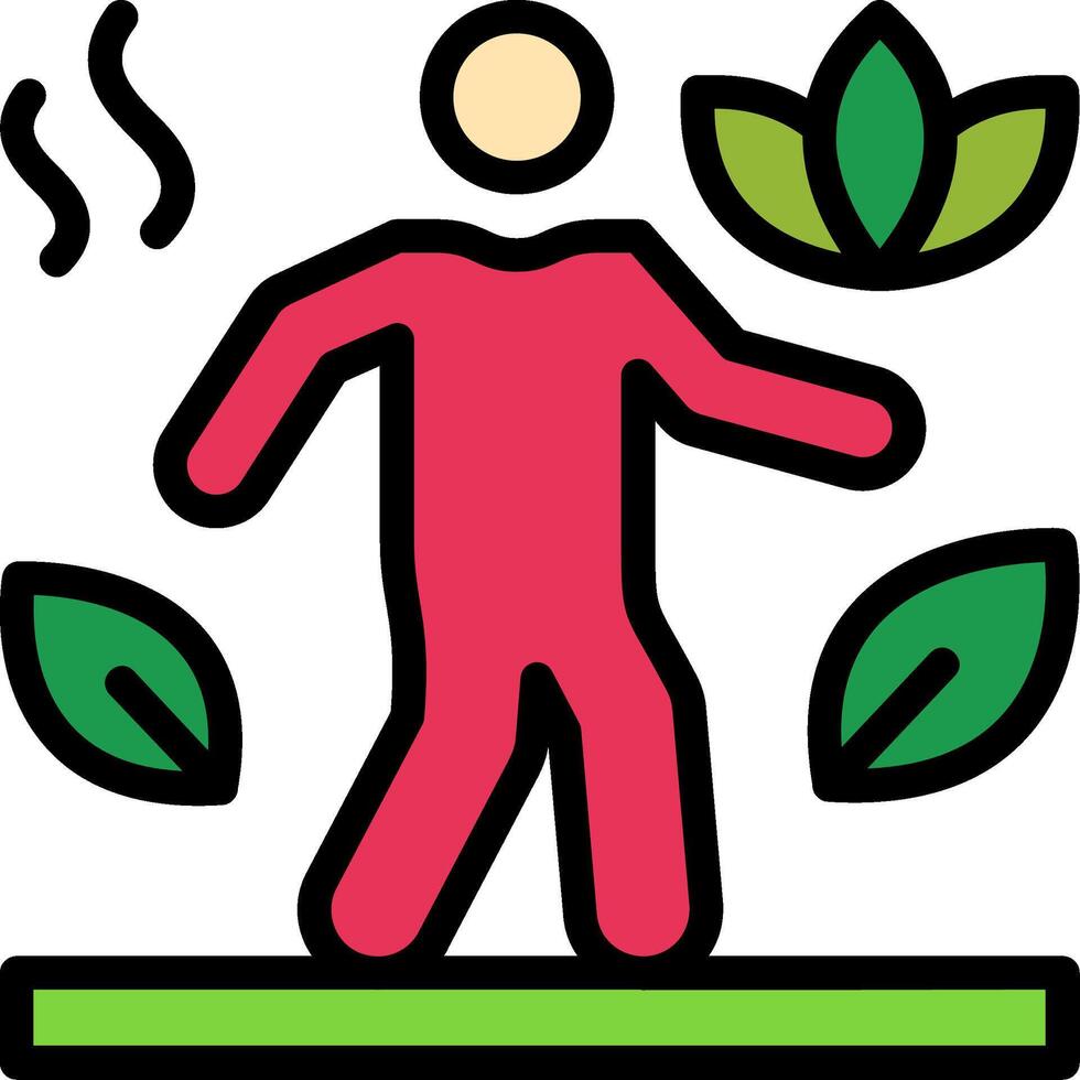 Walking Line Filled Icon vector