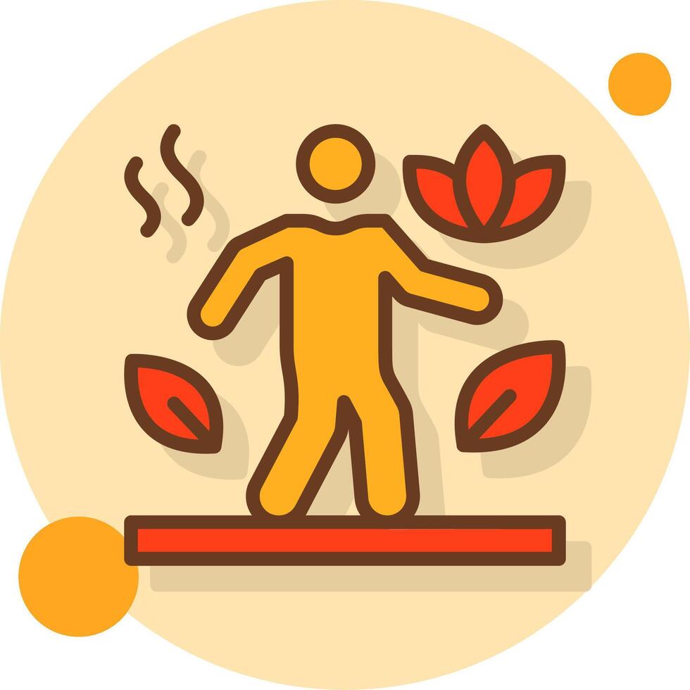 Walking Filled Shadow Circle Icon vector