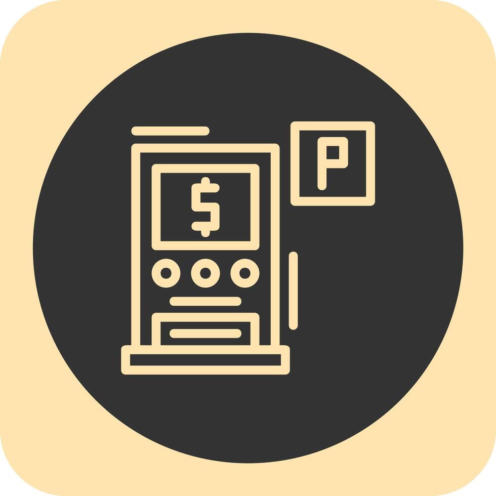 Pay and display parking Linear Round Icon vector