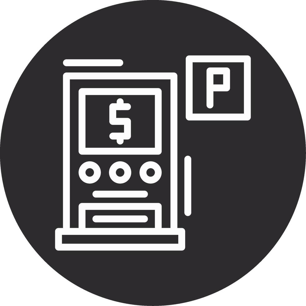 pagar y monitor estacionamiento invertido icono vector