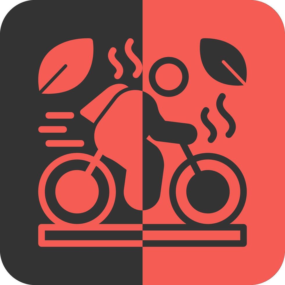 ciclismo rojo inverso icono vector