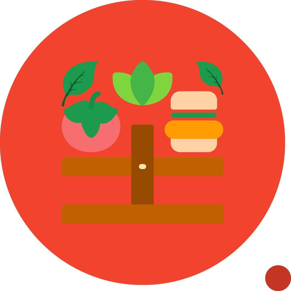 equilibrado dieta plano sombra icono vector