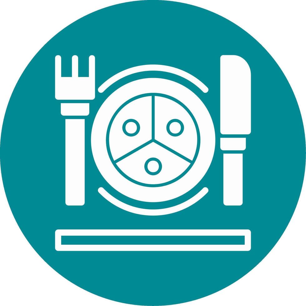 Portion Control Glyph Circle Icon vector