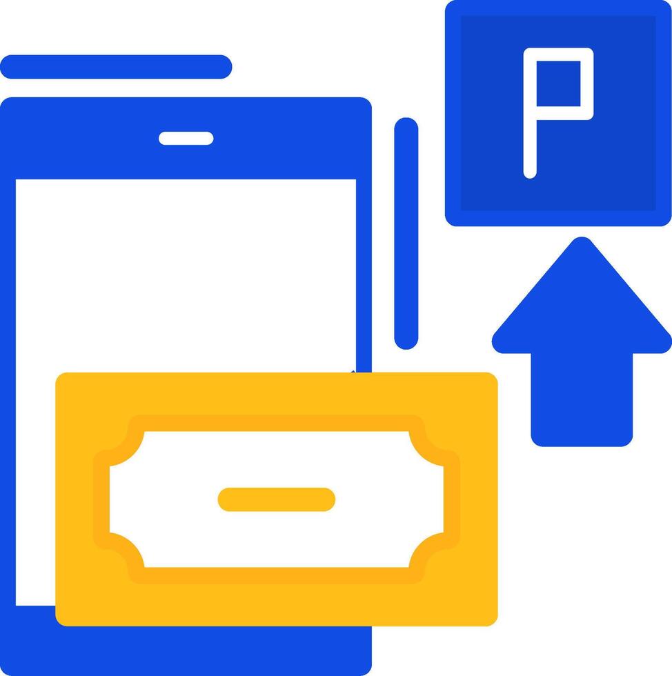 Pay by phone parking Flat Two Color Icon vector