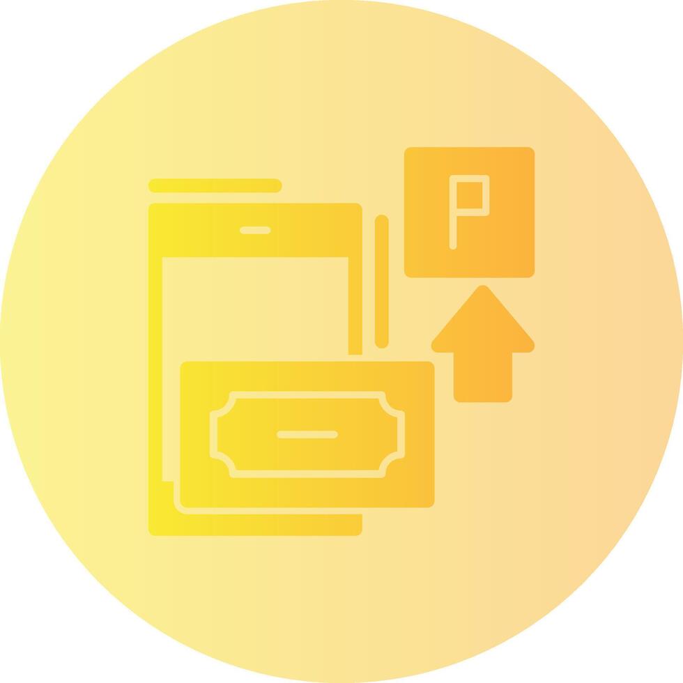 pagar por teléfono estacionamiento degradado circulo icono vector