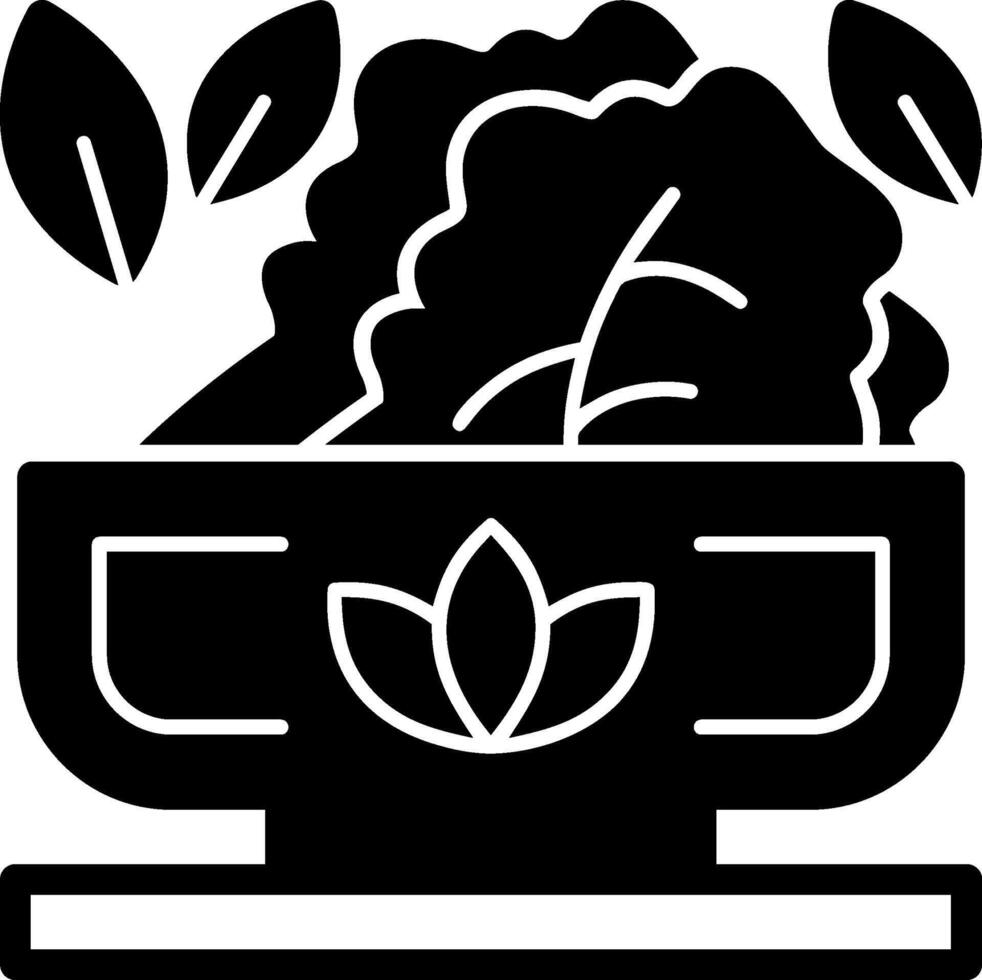 a base de plantas glifo icono vector