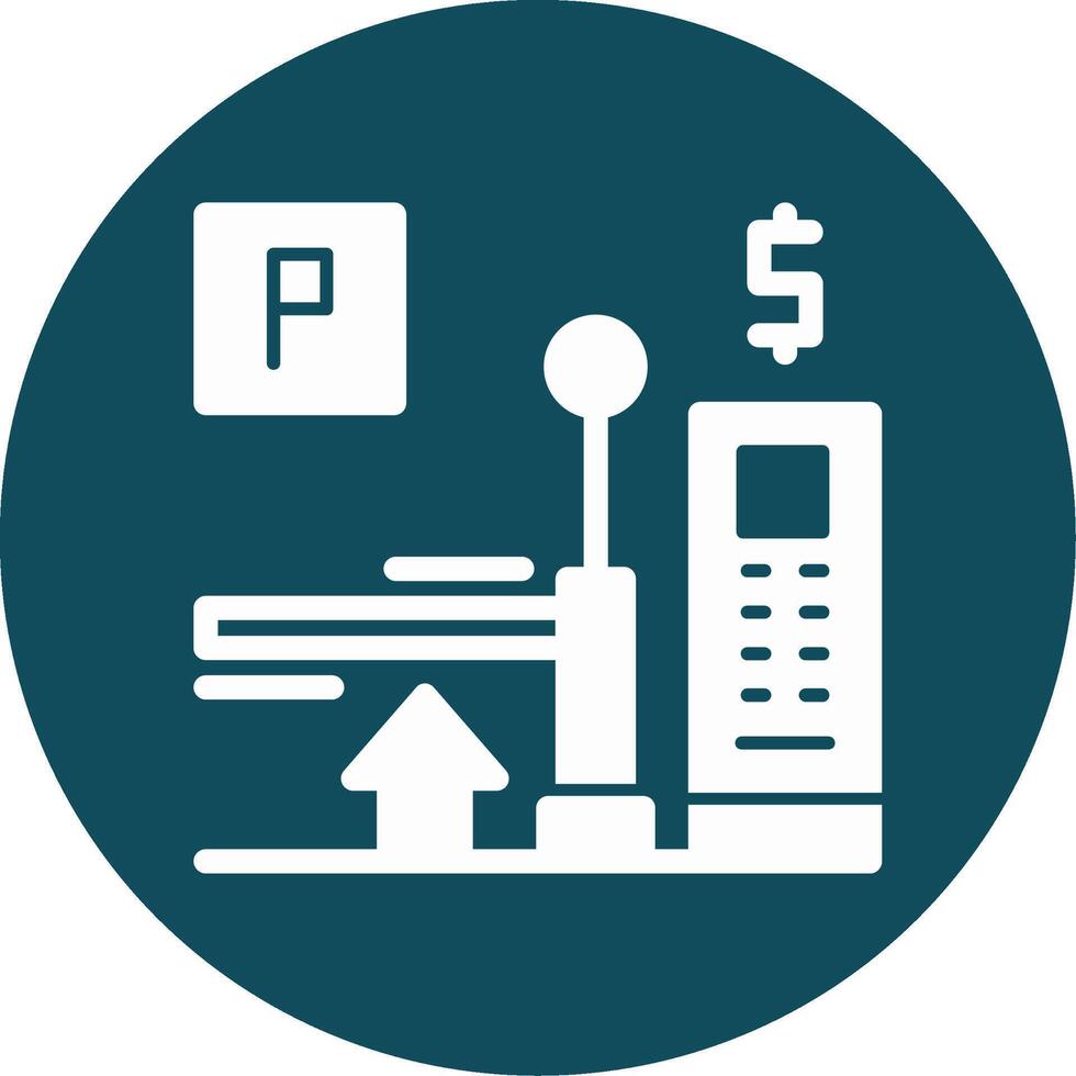 Pay on exit parking Glyph Circle Icon vector