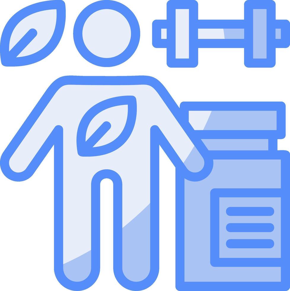 Omega-3 Line Filled Blue Icon vector