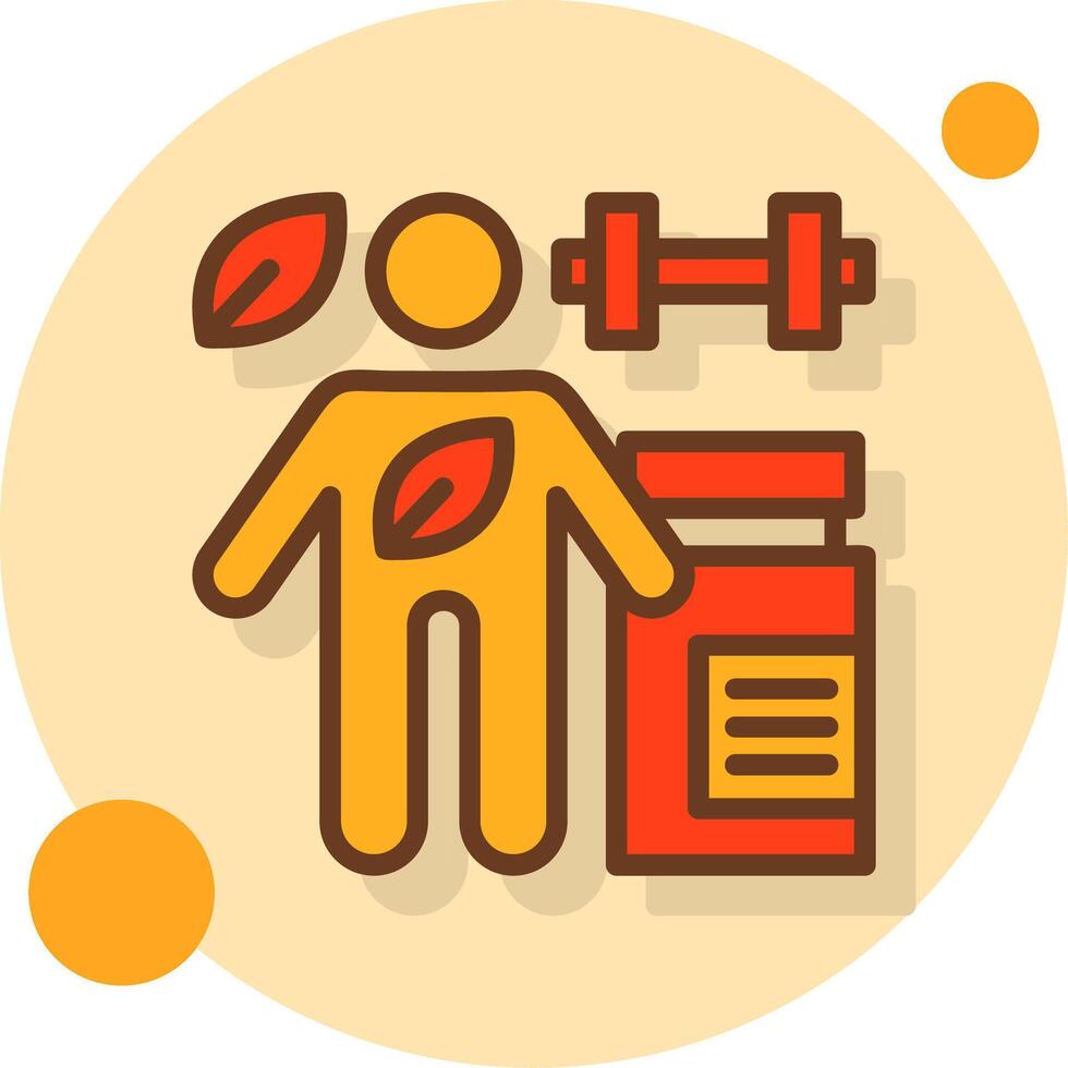 Omega-3 Filled Shadow Circle Icon vector