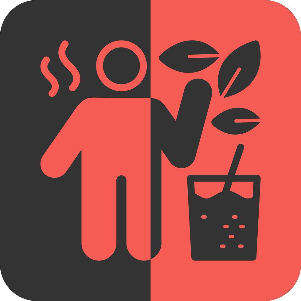 Hydrating Beverages Red Inverse Icon vector
