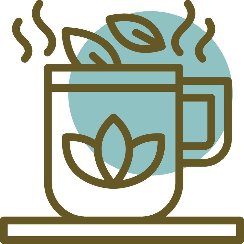 Herbal Tea Linear Circle Icon vector