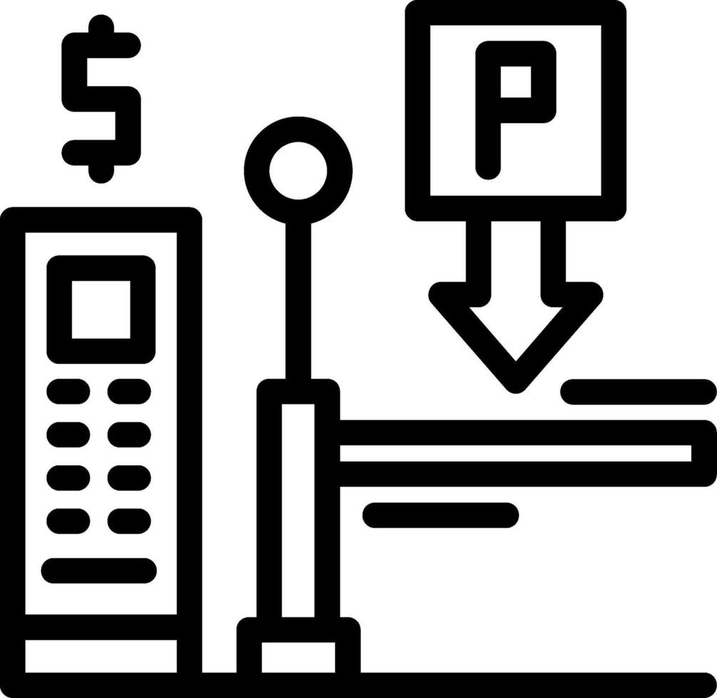 Pay on entry parking Line Icon vector